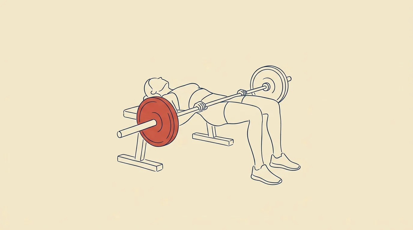 Person utfører hip thrust med fokus på setemuskulatur