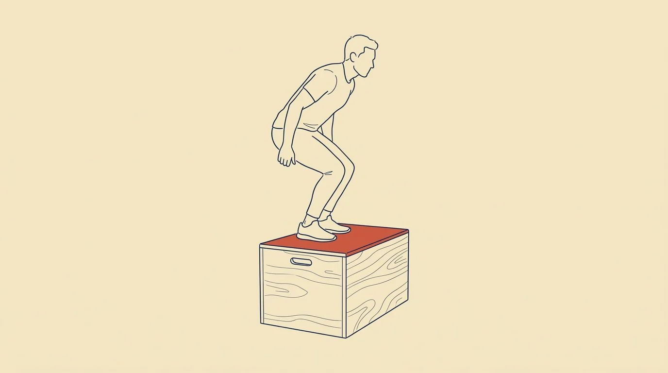 Person utfører box jump på treningssenter