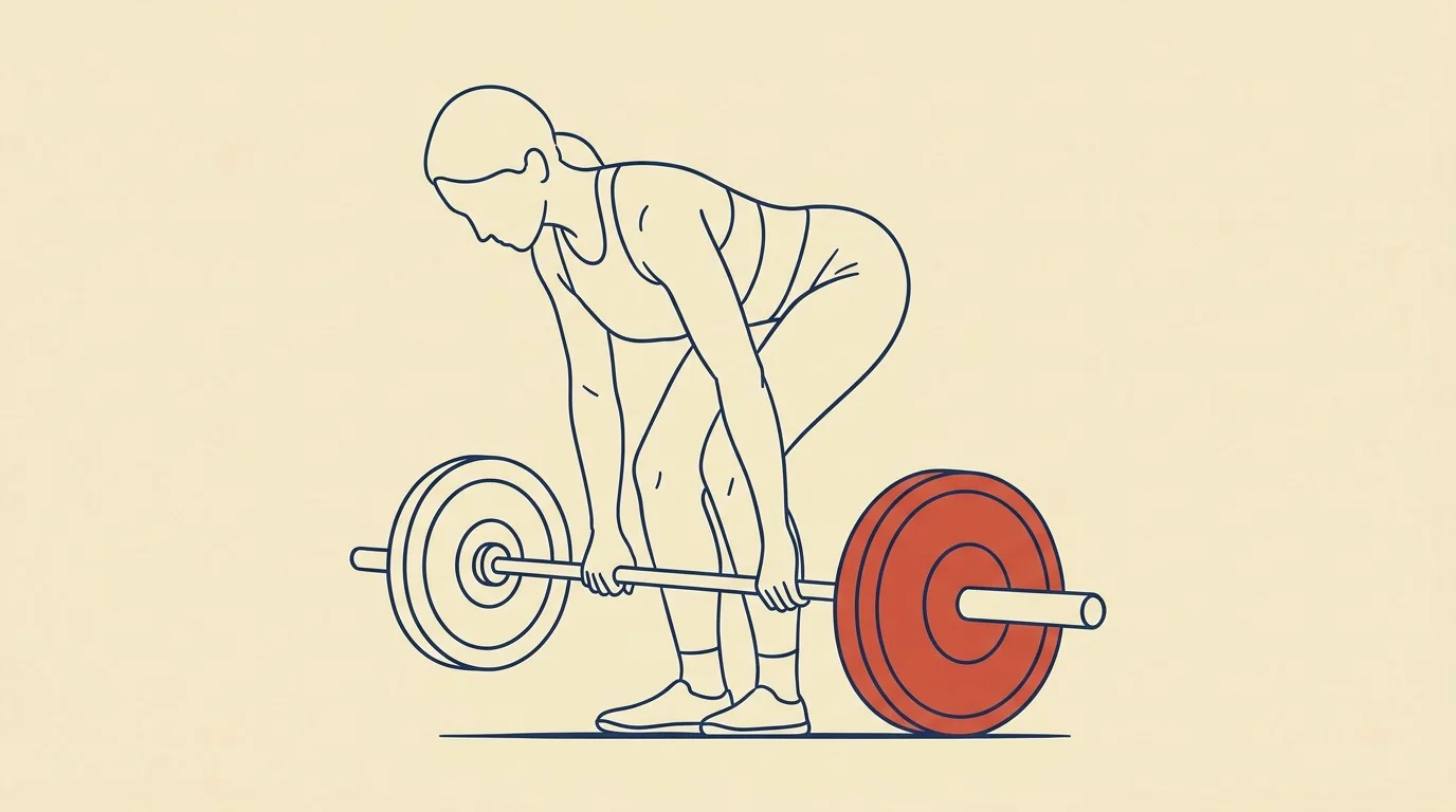 Person utfører Romanian deadlift med vektstang